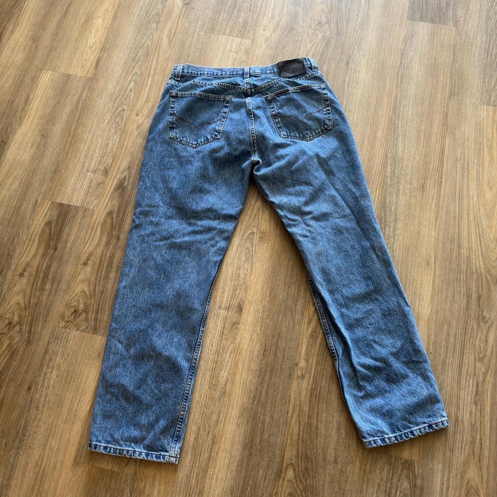 Harley Davidson Mens Straight Leg Blue‎ Denim Biker Jeans 36x32 Medium Wash